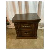 Two-Drawer Wood Side Table