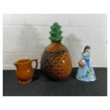 Pineapple-Form Ceramic Cookie Jar