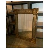 Gilded Wood Mirror with Ornate Frame