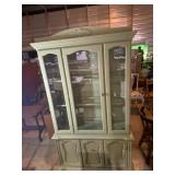 Green China Cabinet with Glass Doors