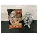 Clear Cut Glass Decorative Egg Container