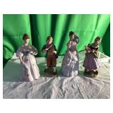 Four Hand-Painted Porcelain Figurines