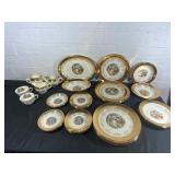 29-Piece Crested Gold-O-Gold 22KT Dinnerware Set