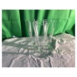 Four Clear Glass Pilsner Glasses