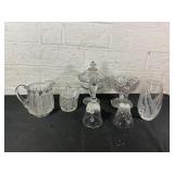 Glassware Including Bowls, Jar, and Vases