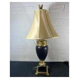 Bronze-Tone Table Lamp With Gilded Accents