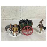 Porcelain Figurines of Coal Wagon and Chimney Swee