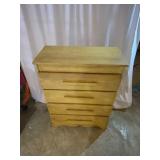 Five-Drawer Wooden Dresser with Integrated Handles