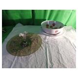 Strawberry-Adorned Ceramic Bowl and Grape Glass Se