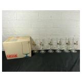 6 Bitburger Beer Glasses with Box