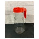Tang Glass Pitcher with Red Plastic Lid