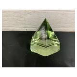 Glass Pyramid Paperweight Sculpture
