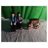 Painted Ceramic Figurines and Coach Set