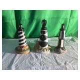 Three Lighthouse Figurines