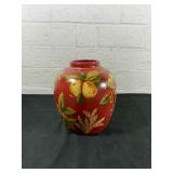 Burgundy Floral Decorative Vase