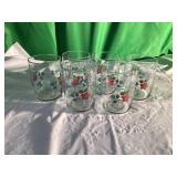 Floral-Patterned Glass Tumblers