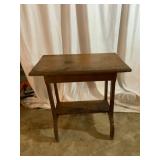 Wooden Accent Table with Drawer and Lower Shelf