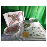 9 Indian-Themed Plates with Tray