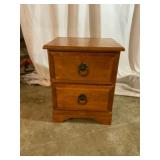 Two-Drawer Wooden Side Table