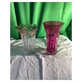 Glass Vases with Decorative Designs