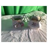Porcelain Creamer and Covered Sugar Bowl Set