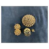 Gold-Colored Earrings and Pins