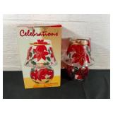 Celebrations Poinsettia Glass Lamp
