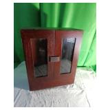 Wooden Jewelry Box with Glass Panel Doors