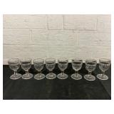 8 Clear Stemmed Glasses