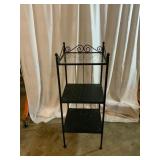Black Metal Shelf Unit with Glass Top