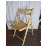 Wooden Folding Chair with Slatted Seat
