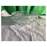Cut Glass Pedestal Bowl with Geometric Design