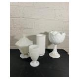 Milk Glass Decorative Vessels