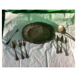 Silver-Plated Serving Set With Tray and Utensils