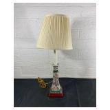 Decorative Table Lamp with Floral Base