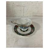 Floral Porcelain Teacup Set with Spoon