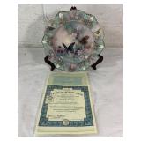 Bradford Exchange Butterfly Plate With COA