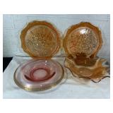 Iridescent Glass Plates and Bowls Set