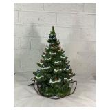 Vintage Ceramic Christmas Tree with Multicolor Lig