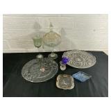 7 Clear Glass Decorative Items