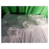 6 Clear Glass Decorative Bowls