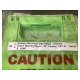 5 Green Wet Floor Safety Signs