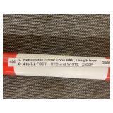 Retractable Traffic Cone Bar, Red and White