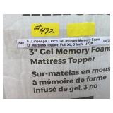 Linenspa 3-Inch Gel Memory Foam Mattress Topper, F