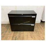 Black Metal Two-Drawer Lateral File Cabinet