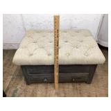 Tufted Upholstered Storage Ottoman with Drawer