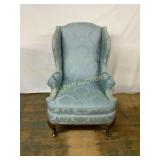 Blue Upholstered Wingback Armchair