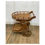 Wooden Serving Cart with Two Shelves and Drawer