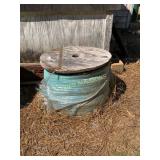 Wooden Cable Reel with Plastic-Wrapped Cable