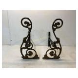 Castï¿½ Iron Scrollwork Andirons
